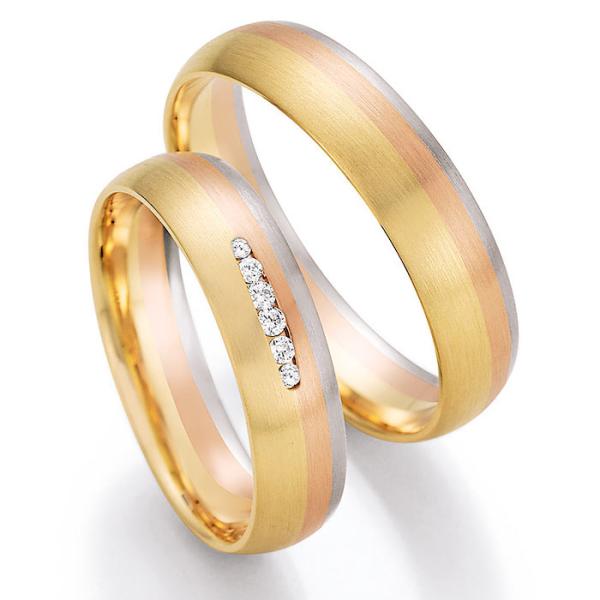 Nowotny-Collection Ruesch Trauringe Tricolour 66/44070-050 + 66/44080-050